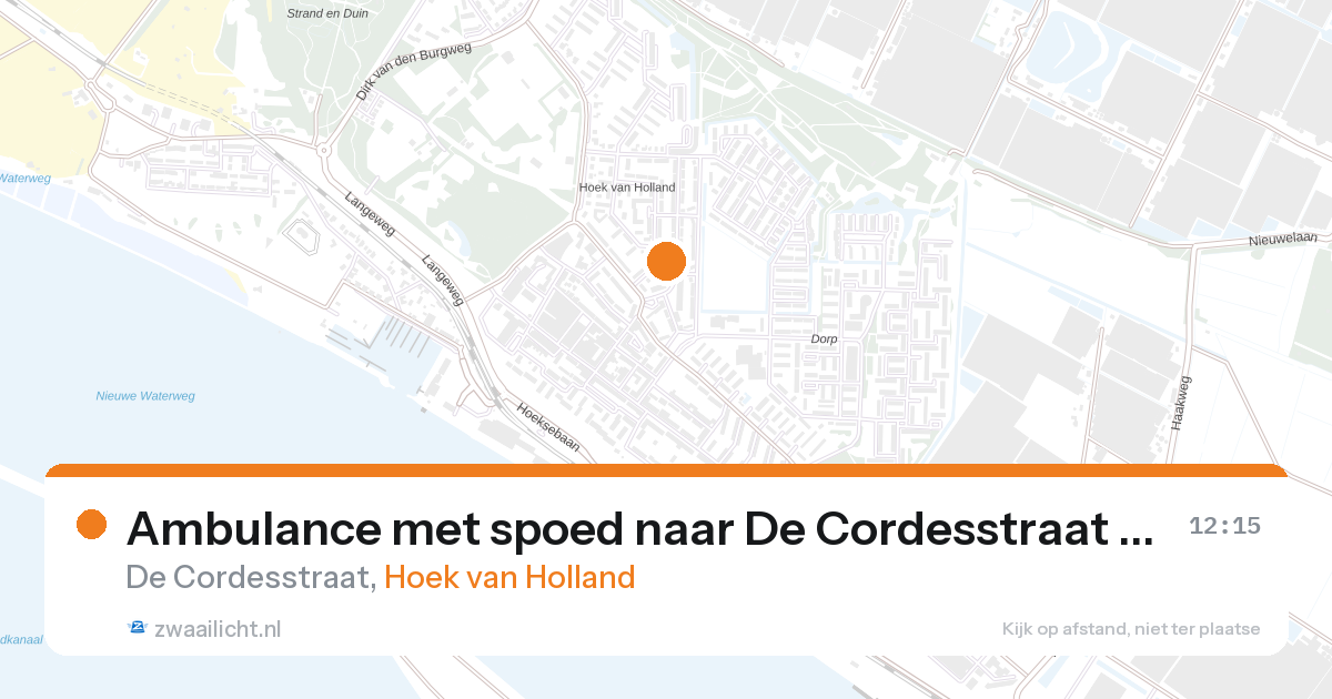 Ambulance met spoed naar De Cordesstraat in Hoek van Holland — 27 aug 2026