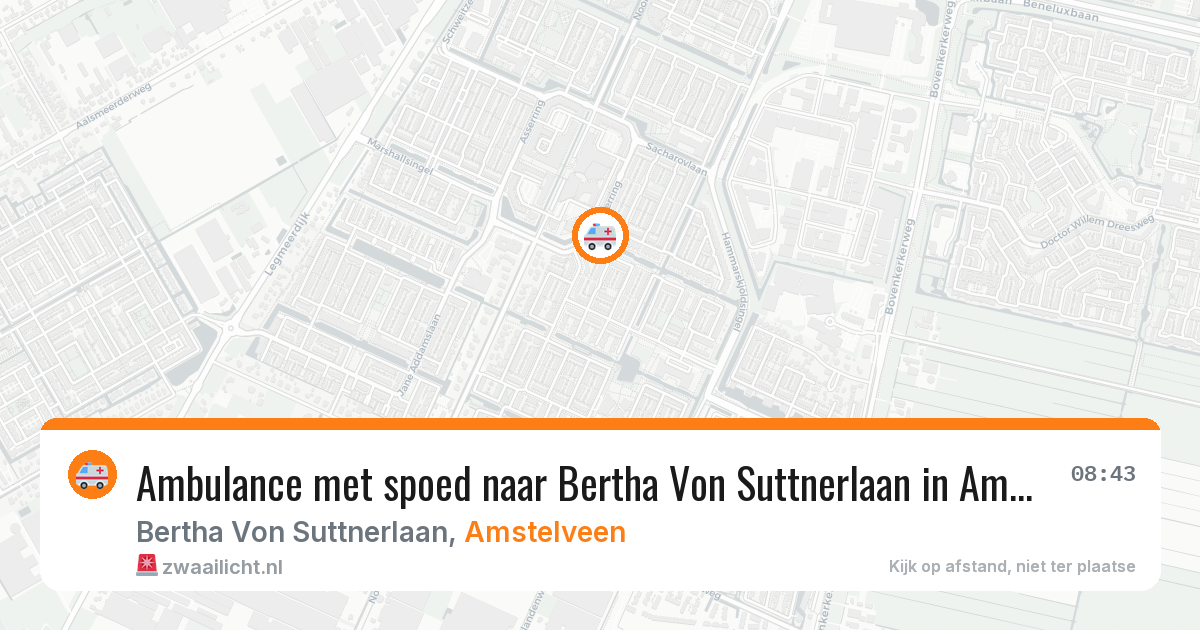Ambulance met spoed naar Bertha Von Suttnerlaan in Amstelveen — 7 jul 2026