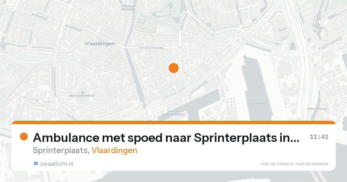 Ambulance met spoed naar Sprinterplaats in Vlaardingen — 23 aug 2026