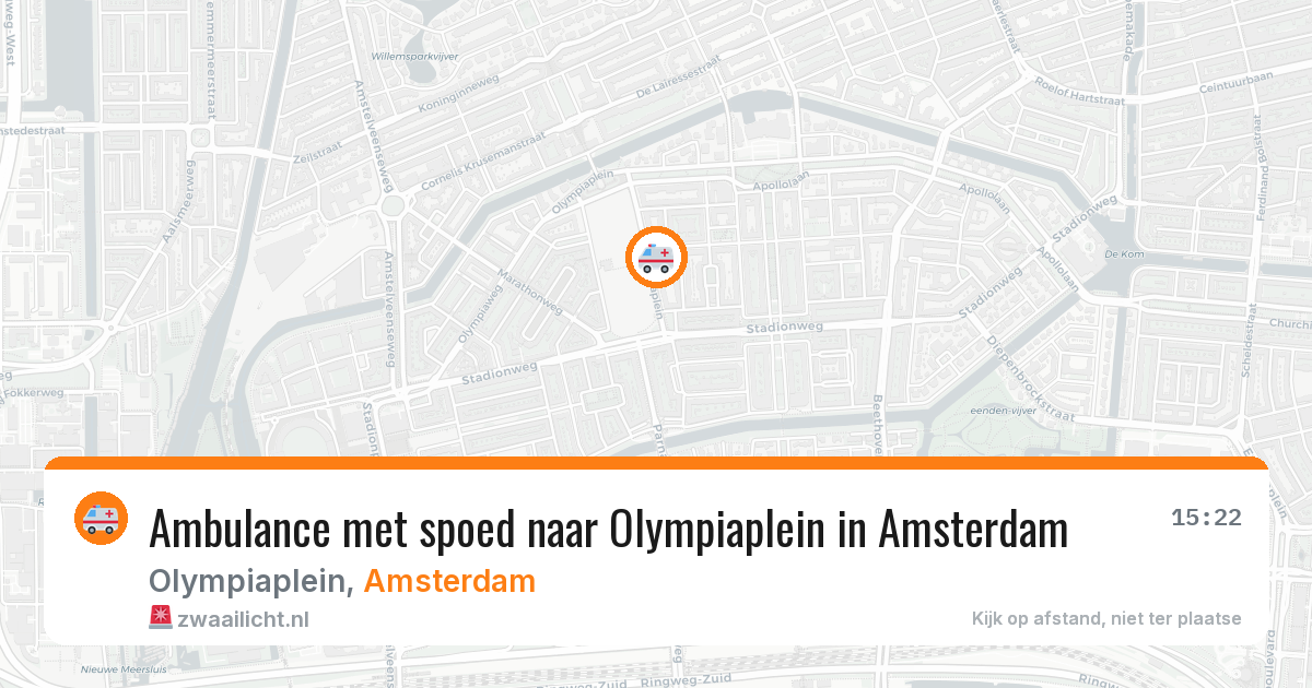 Ambulance met spoed naar Olympiaplein in Amsterdam — 21 apr 2026
