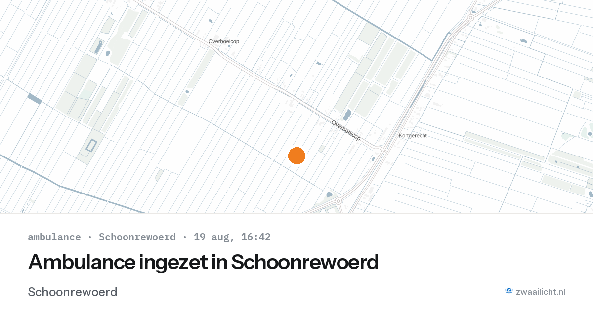 Ambulance ingezet in Schoonrewoerd — 19 aug 2026
