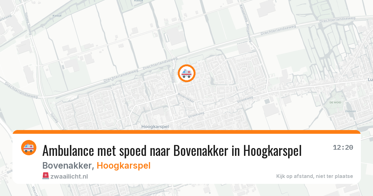Ambulance met spoed naar Bovenakker in Hoogkarspel — 12 aug 2026