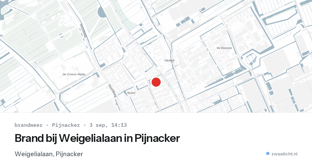 Brand bij Weigelialaan in Pijnacker — 3 sep 2026