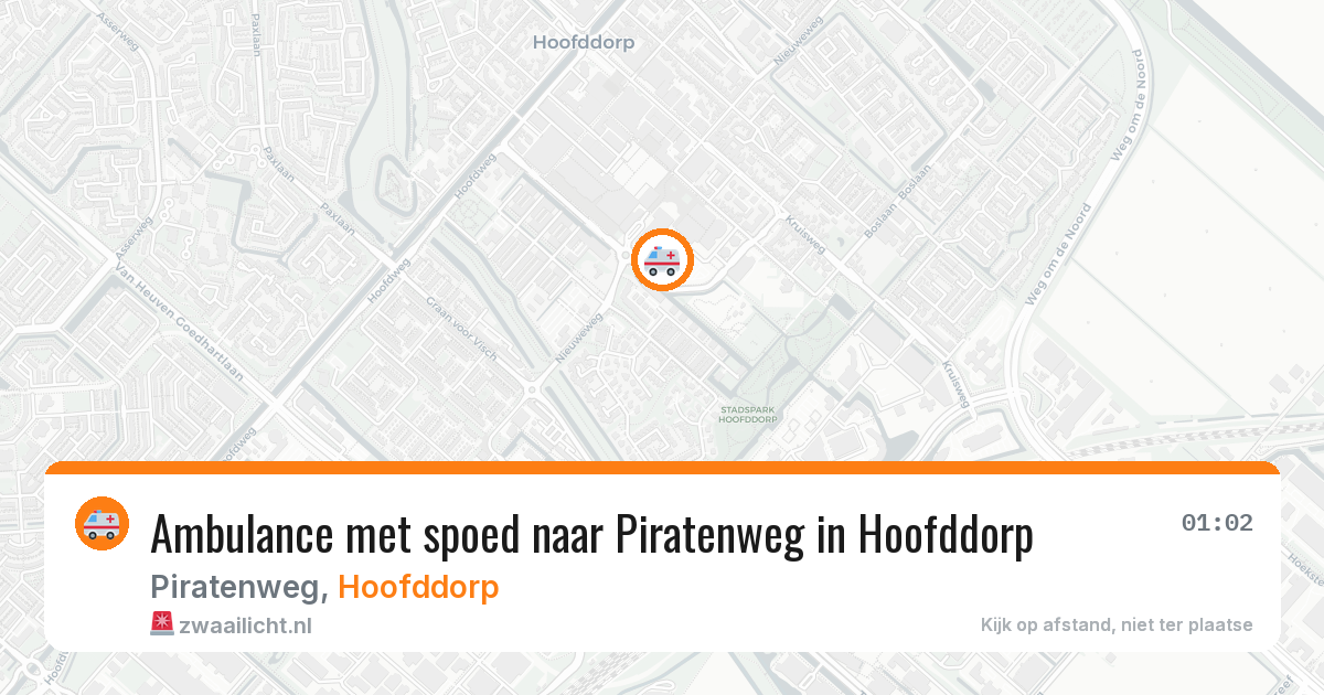 Ambulance met spoed naar Piratenweg in Hoofddorp — 7 aug 2026