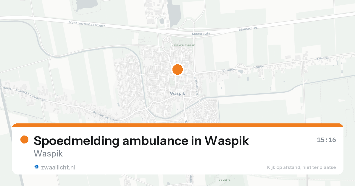 Spoedmelding ambulance in Waspik — 26 jun 2026