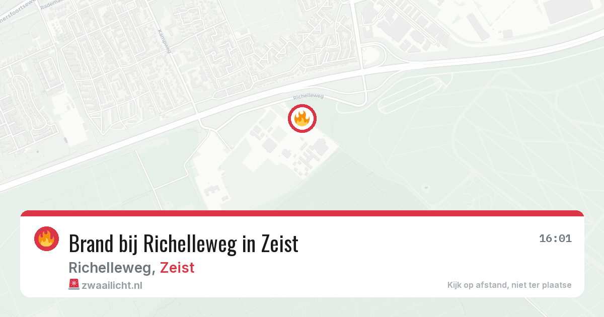 Brand bij Richelleweg in Zeist — 2 aug 2026
