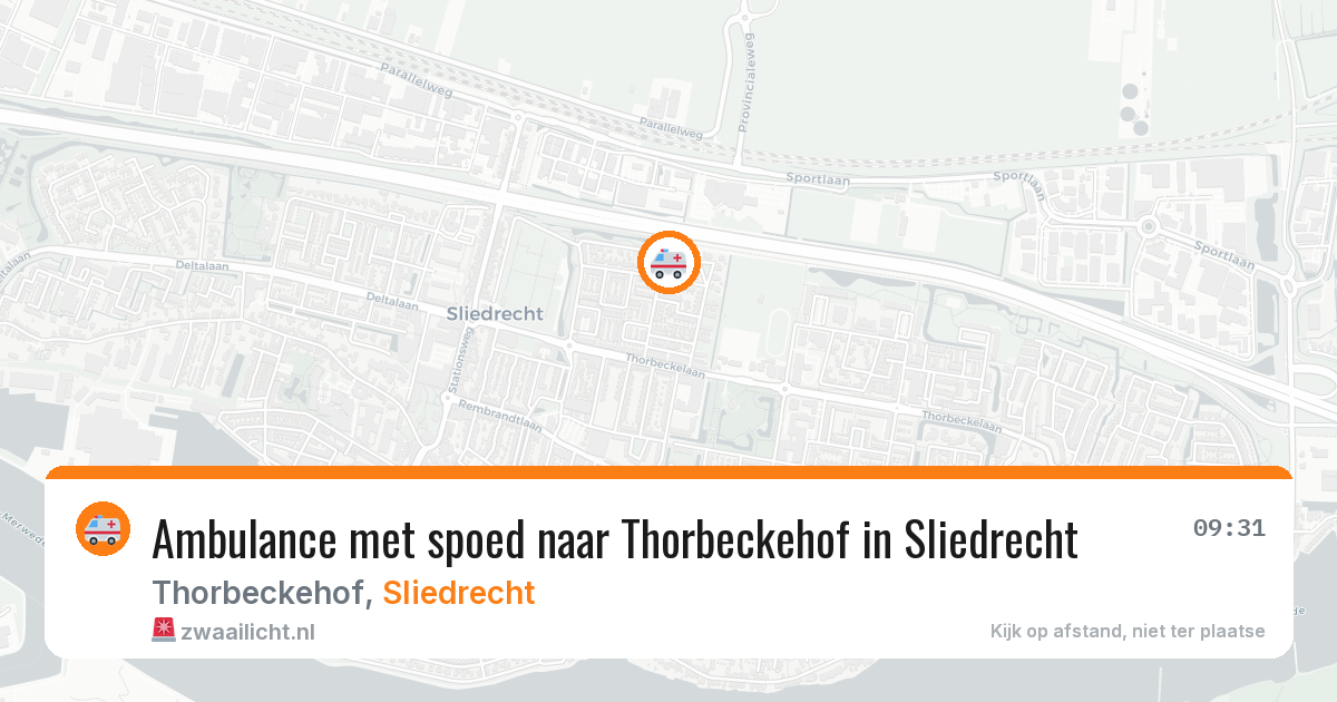 Ambulance met spoed naar Thorbeckehof in Sliedrecht — 22 jun 2026