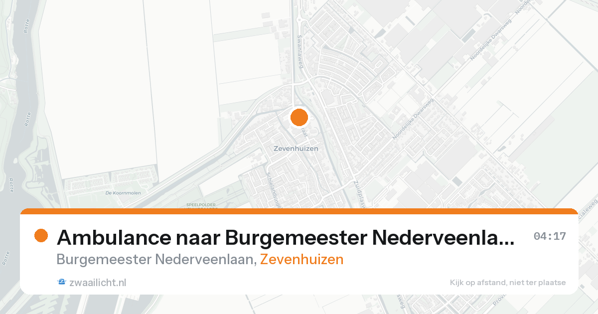 Ambulance naar Burgemeester Nederveenlaan in Zevenhuizen — 22 aug 2026