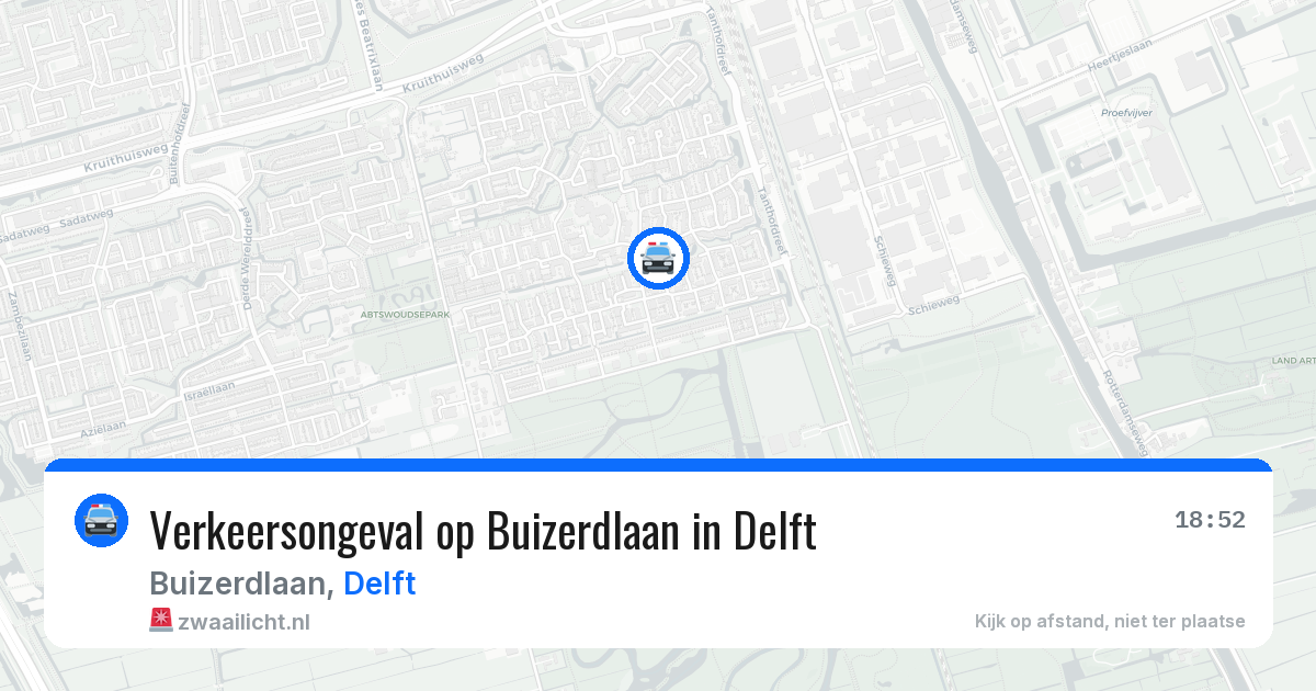 Verkeersongeval op Buizerdlaan in Delft — 11 apr 2026