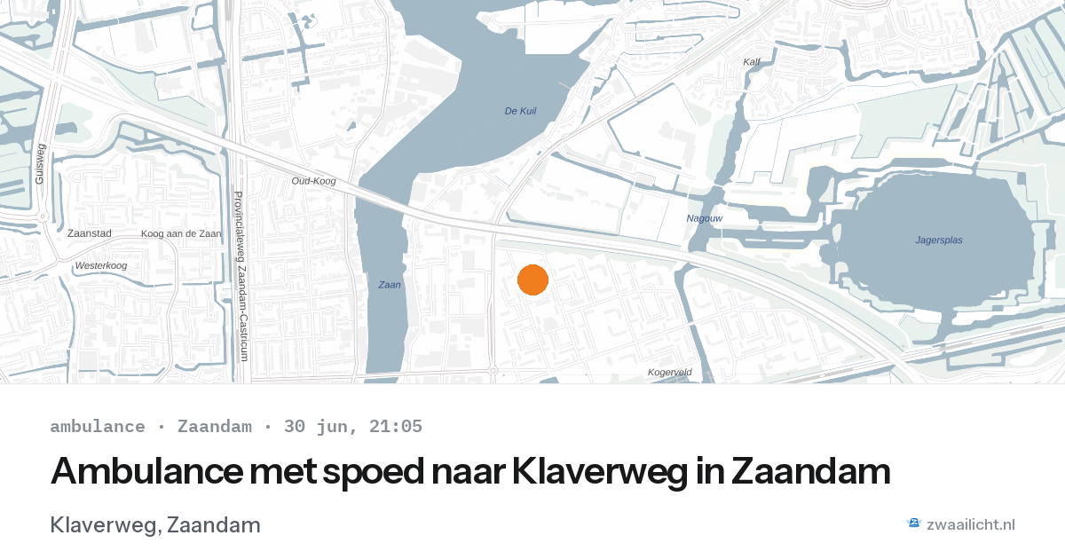 Ambulance met spoed naar Klaverweg in Zaandam — 30 jun 2026