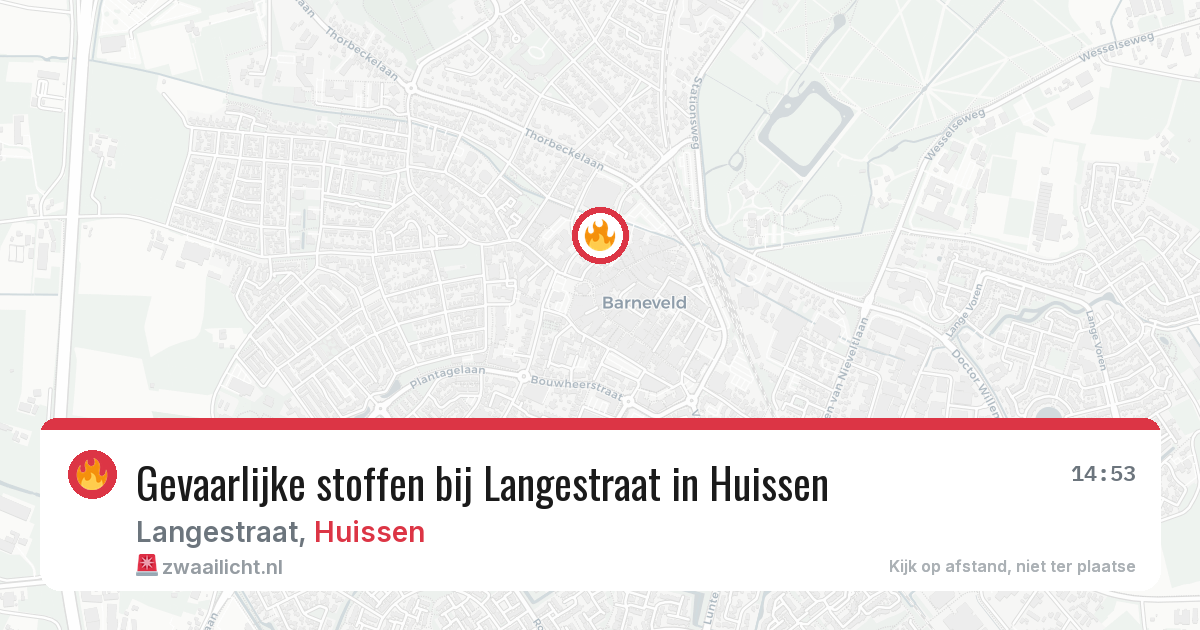 Gevaarlijke stoffen bij Langestraat in Huissen — 29 jan 2026