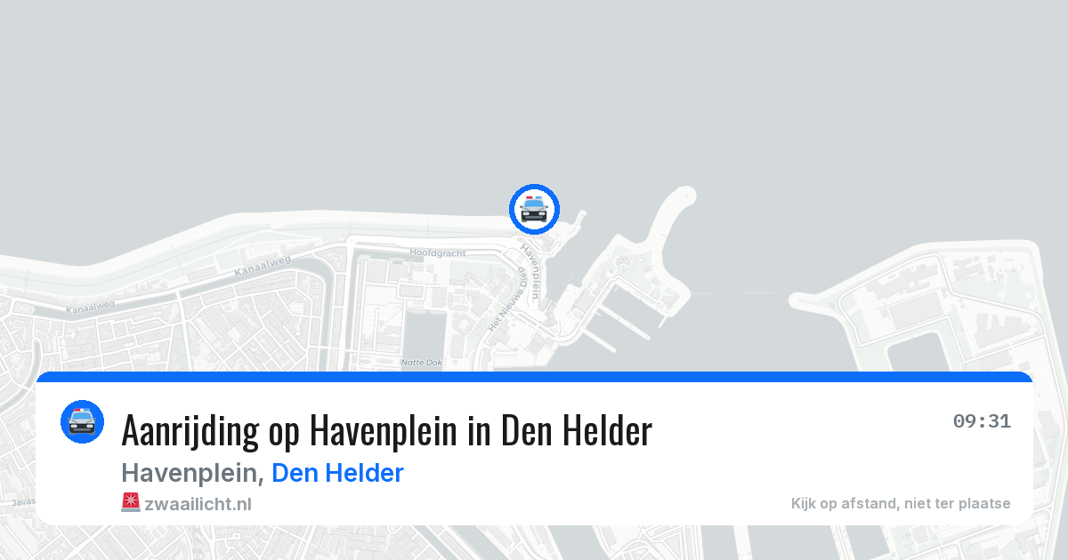 Aanrijding op Havenplein in Den Helder — 7 aug 2026