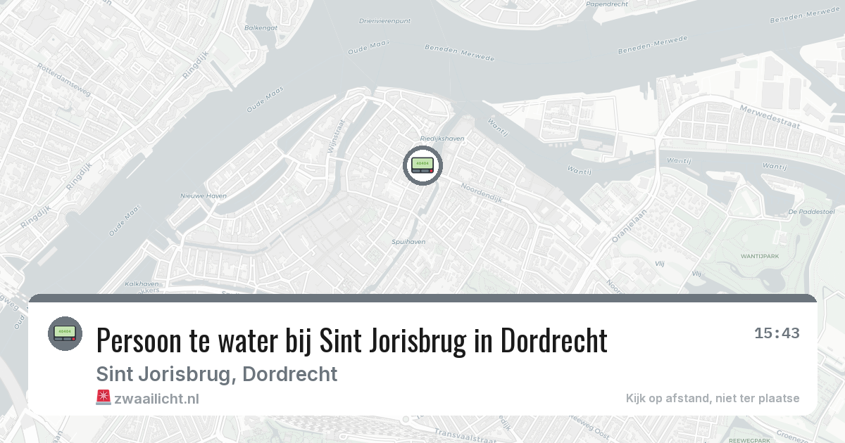 Persoon te water bij Sint Jorisbrug in Dordrecht — 10 mrt 2026
