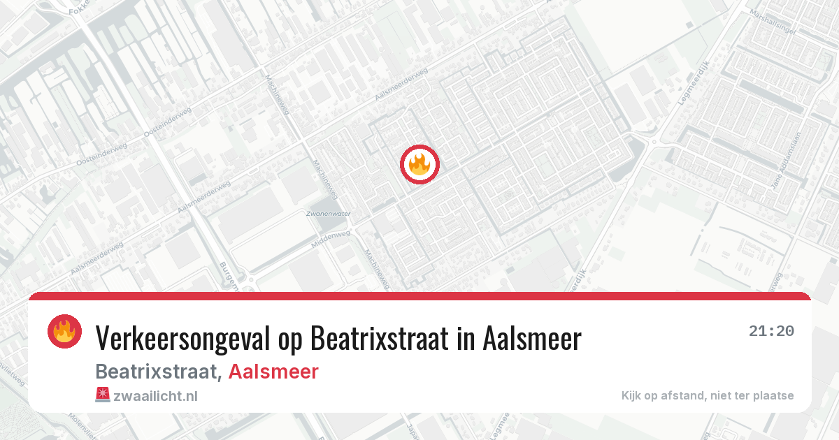 Verkeersongeval op Beatrixstraat in Aalsmeer — 14 mei 2026