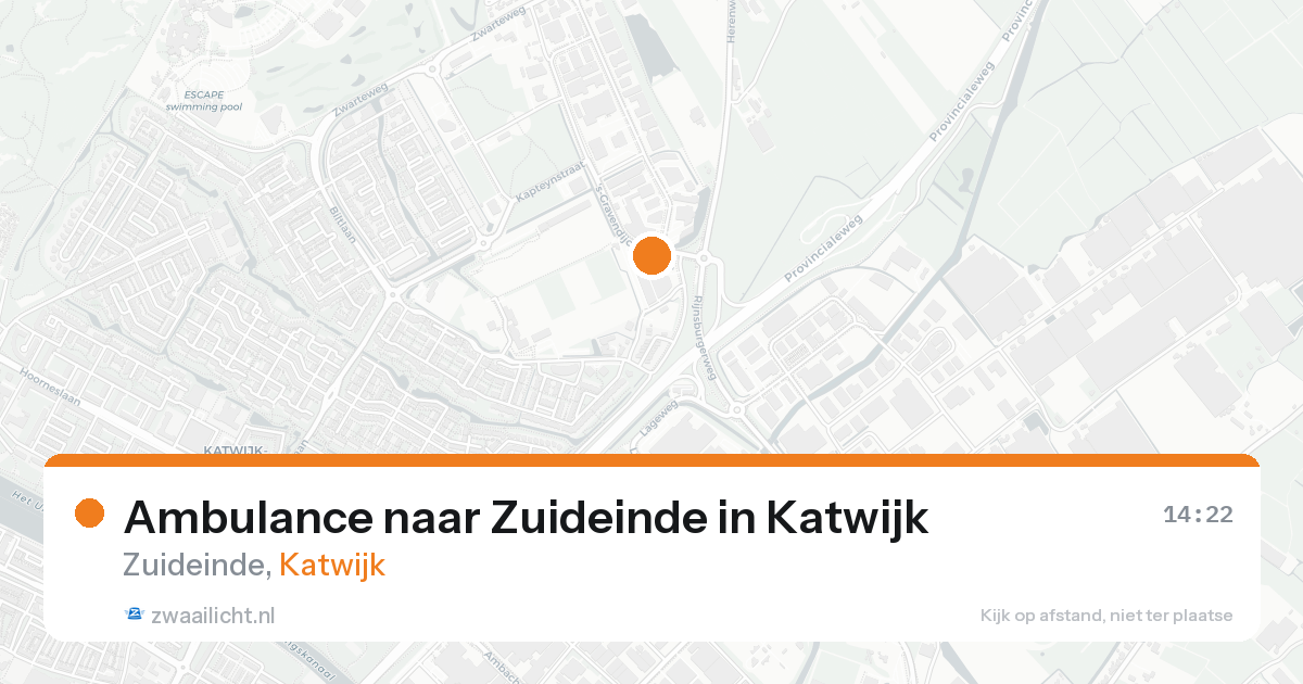 Ambulance naar Zuideinde in Katwijk — 9 aug 2026