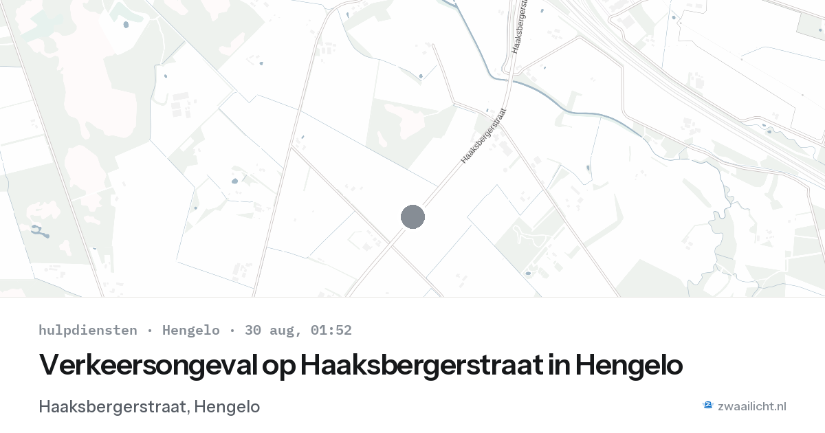 Verkeersongeval op Haaksbergerstraat in Hengelo — 29 aug 2026