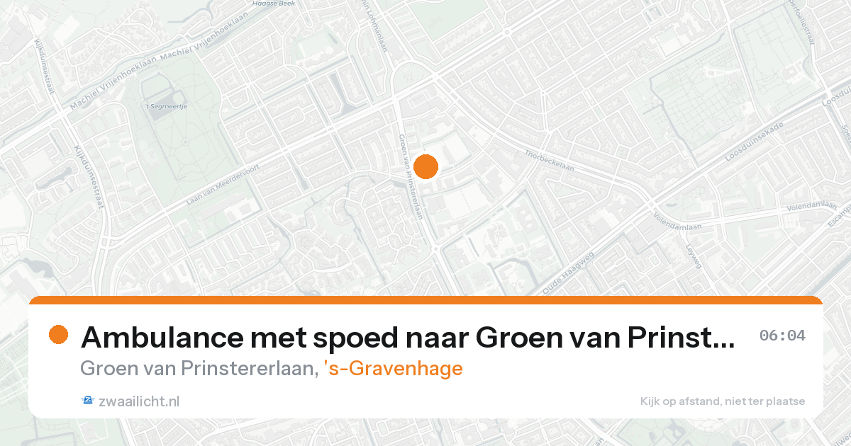 Ambulance met spoed naar Groen van Prinstererlaan in 's-Gravenhage — 18 aug 2026