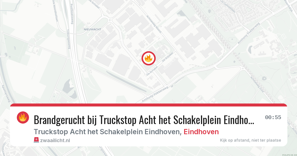 Brandgerucht bij Truckstop Acht het Schakelplein Eindhoven in Eindhoven — 23 jun 2026