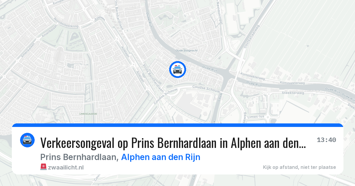 Verkeersongeval op Prins Bernhardlaan in Alphen aan den Rijn — 22 mrt 2026
