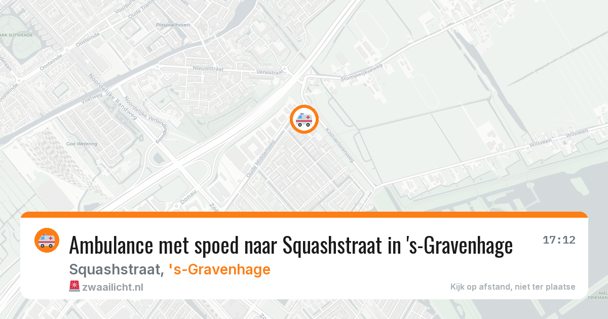 Ambulance met spoed naar Squashstraat in 's-Gravenhage — 15 jul 2026