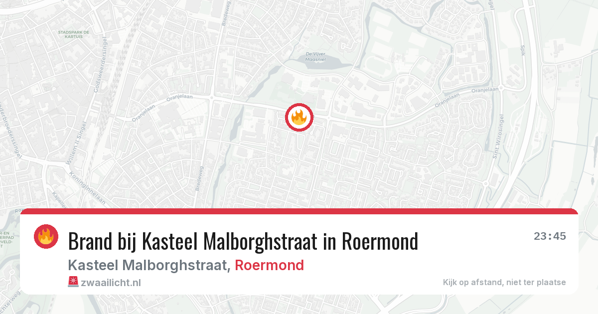 Brand bij Kasteel Malborghstraat in Roermond — 27 jun 2026