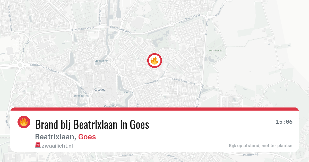 Brand bij Beatrixlaan in Goes — 9 aug 2026