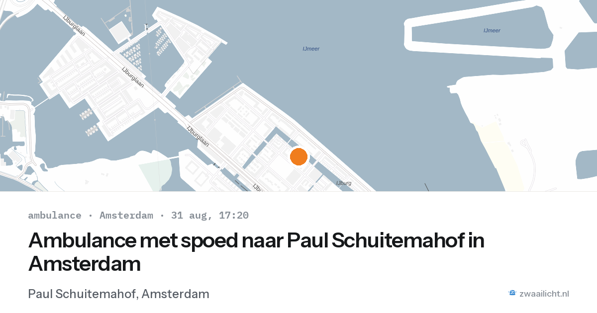 Ambulance met spoed naar Paul Schuitemahof in Amsterdam — 31 aug 2026