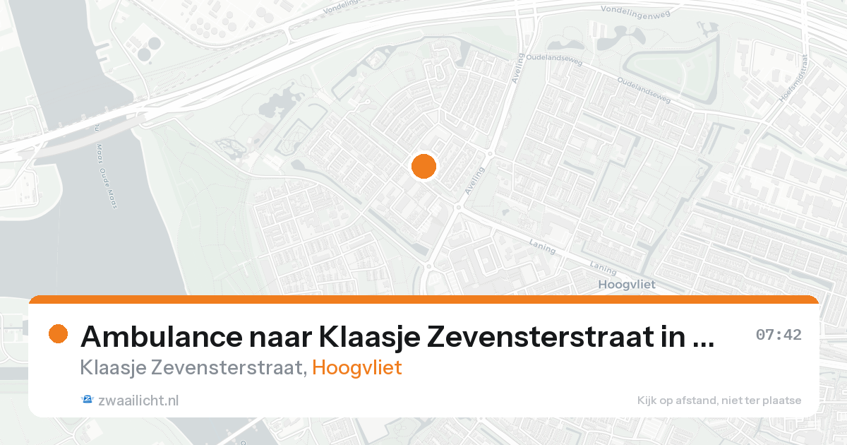 Ambulance naar Klaasje Zevensterstraat in Hoogvliet — 17 aug 2026
