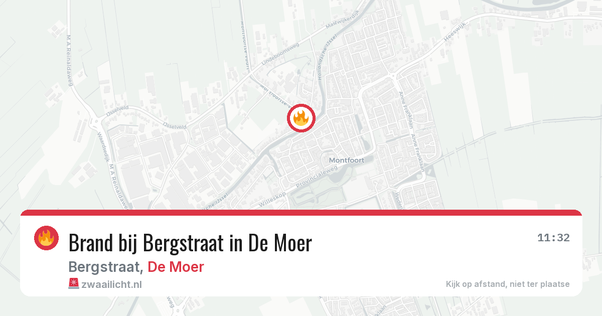Brand bij Bergstraat in De Moer — 8 aug 2026