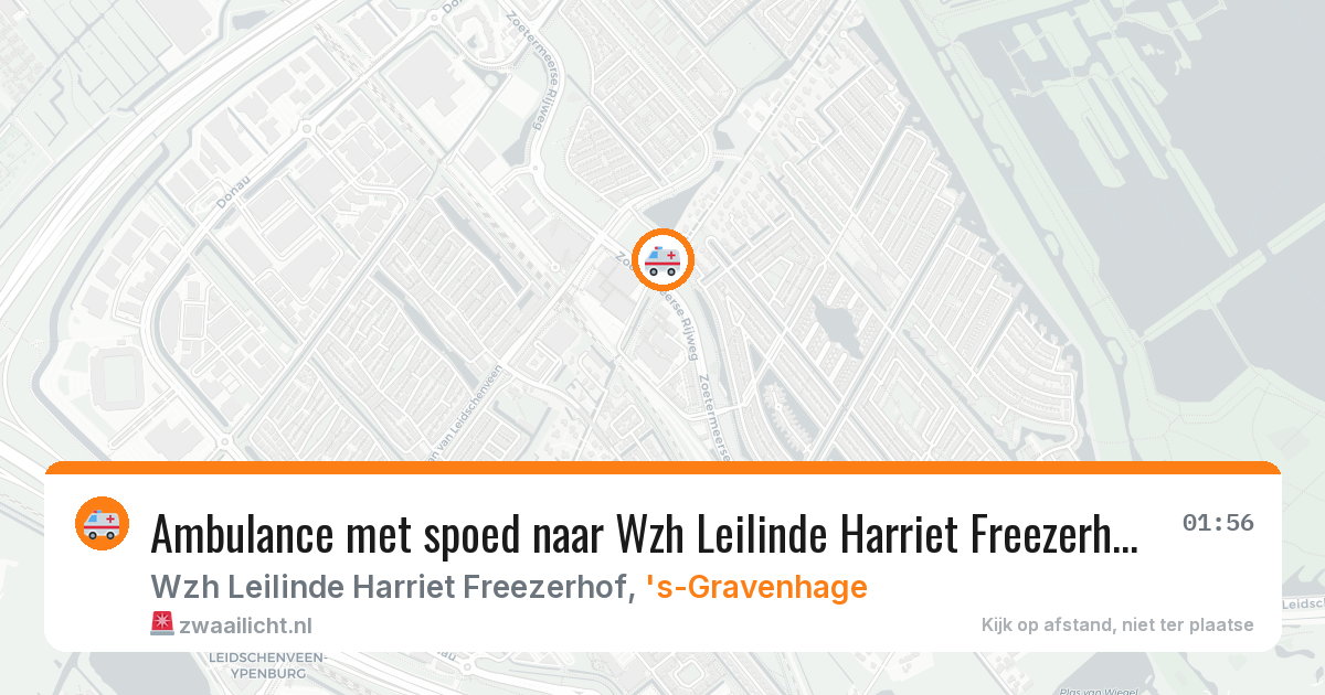 Ambulance met spoed naar Wzh Leilinde Harriet Freezerhof in 's-Gravenhage — 8 jun 2026