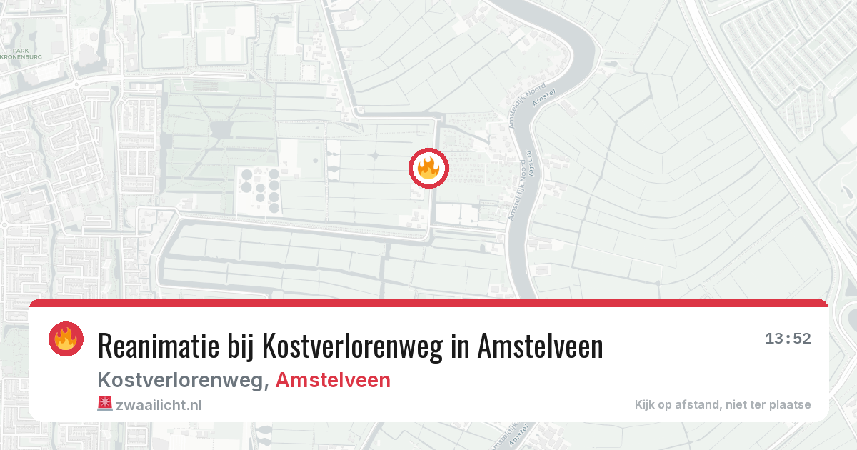 Reanimatie bij Kostverlorenweg in Amstelveen — 7 aug 2026