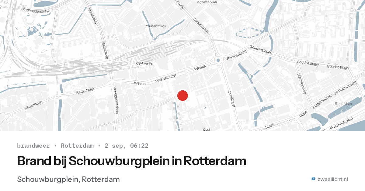 Brand bij Schouwburgplein in Rotterdam — 2 sep 2026