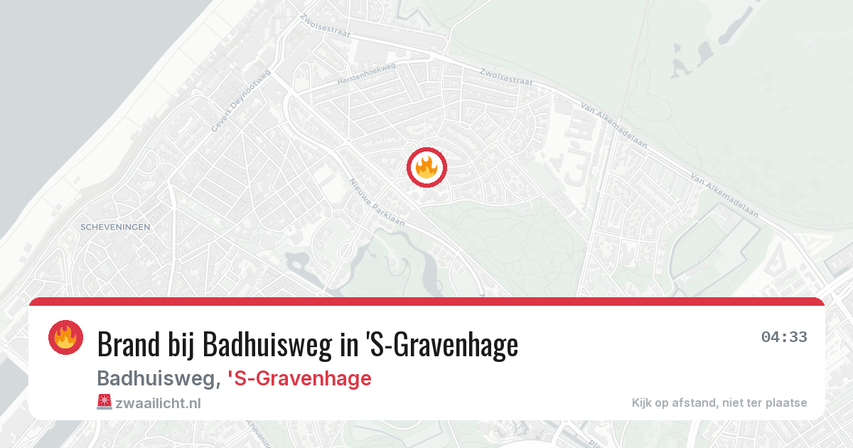 Brand bij Badhuisweg in 'S-Gravenhage — 27 mrt 2026