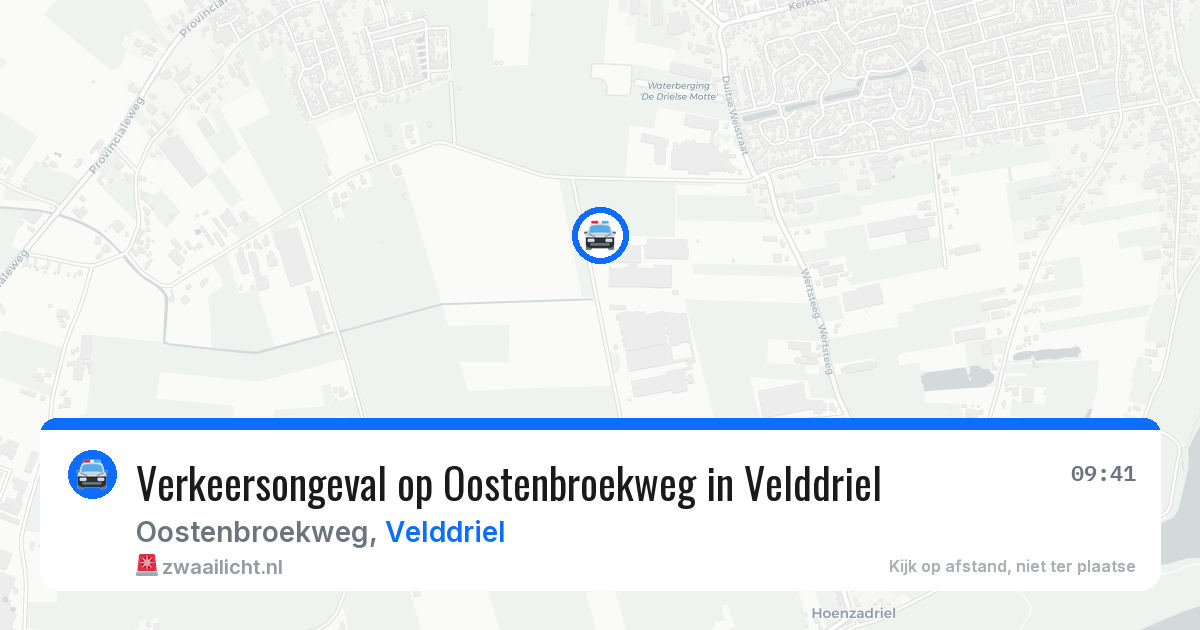 Verkeersongeval op Oostenbroekweg in Velddriel — 26 mrt 2026