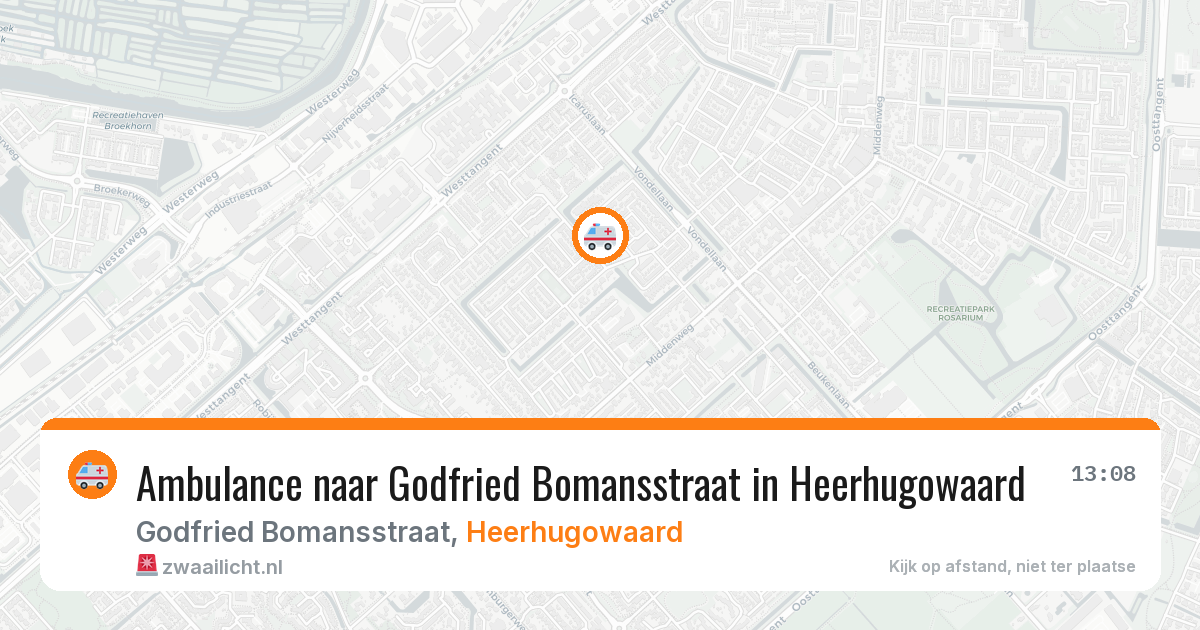 Ambulance naar Godfried Bomansstraat in Heerhugowaard — 20 jun 2026