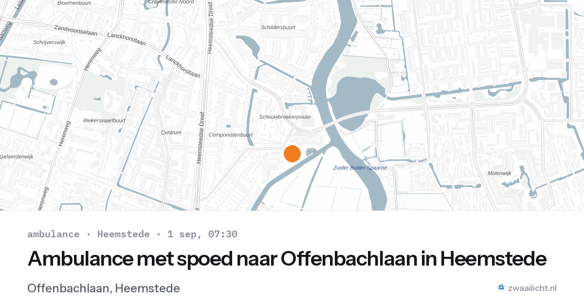 Ambulance met spoed naar Offenbachlaan in Heemstede — 1 sep 2026