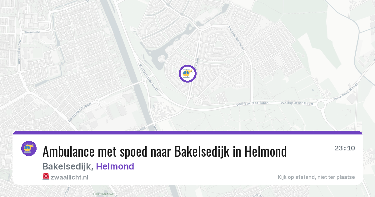 Ambulance met spoed naar Bakelsedijk in Helmond — 3 jul 2026