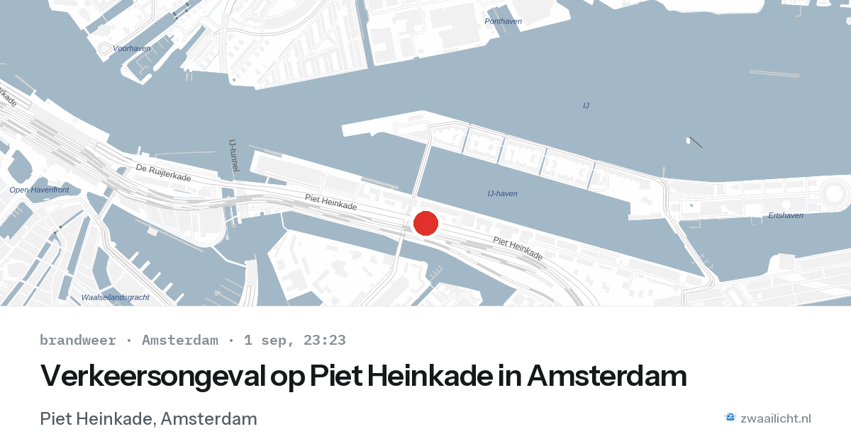 Verkeersongeval op Piet Heinkade in Amsterdam — 1 sep 2026