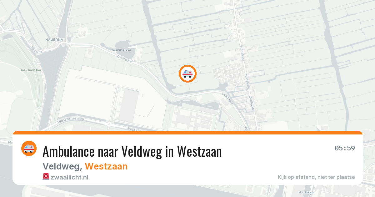 Ambulance naar Veldweg in Westzaan — 12 aug 2026