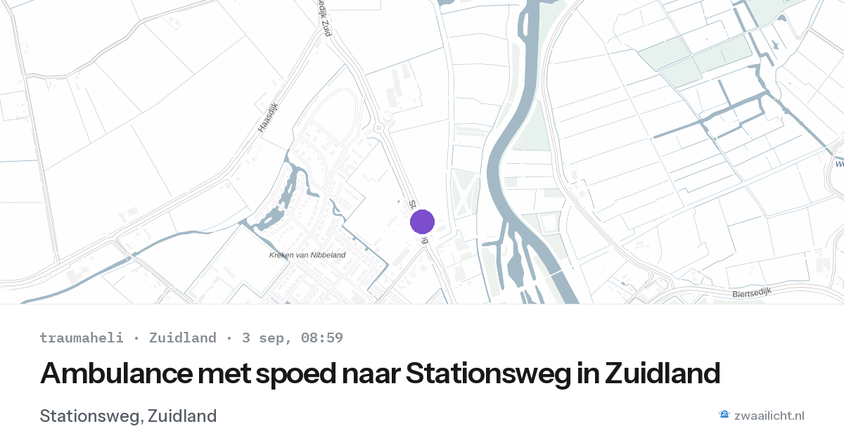 Ambulance met spoed naar Stationsweg in Zuidland — 3 sep 2026