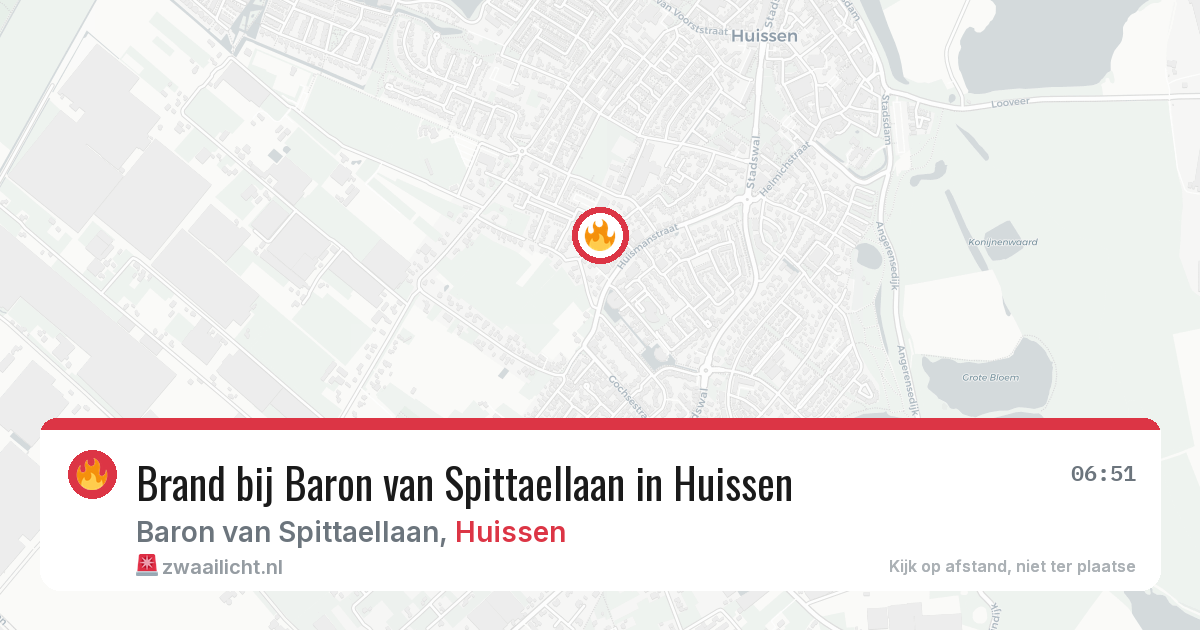 Brand bij Baron van Spittaellaan in Huissen — 24 apr 2026