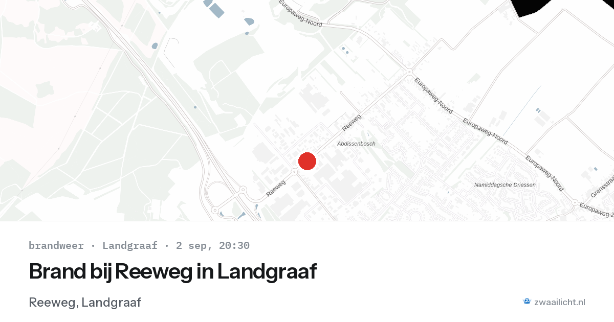 Brand bij Reeweg in Landgraaf — 2 sep 2026