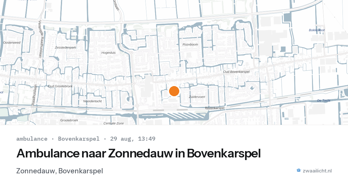 Ambulance naar Zonnedauw in Bovenkarspel — 29 aug 2026