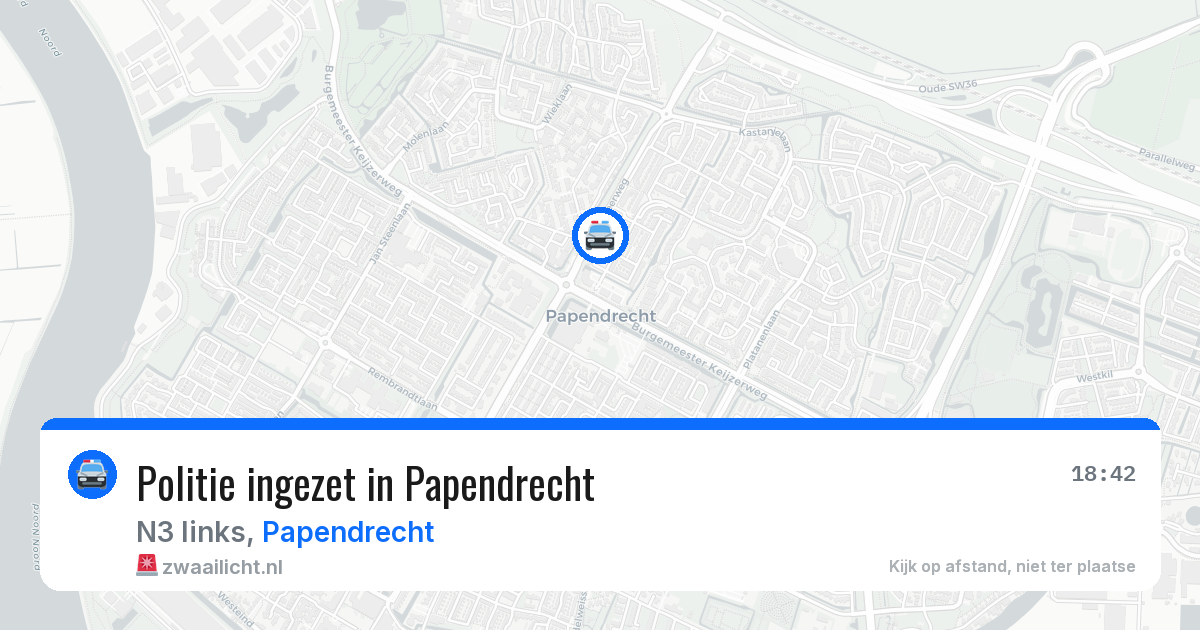 Politie ingezet in Papendrecht — 21 mrt 2026 | 🚨 Zwaailicht.nl