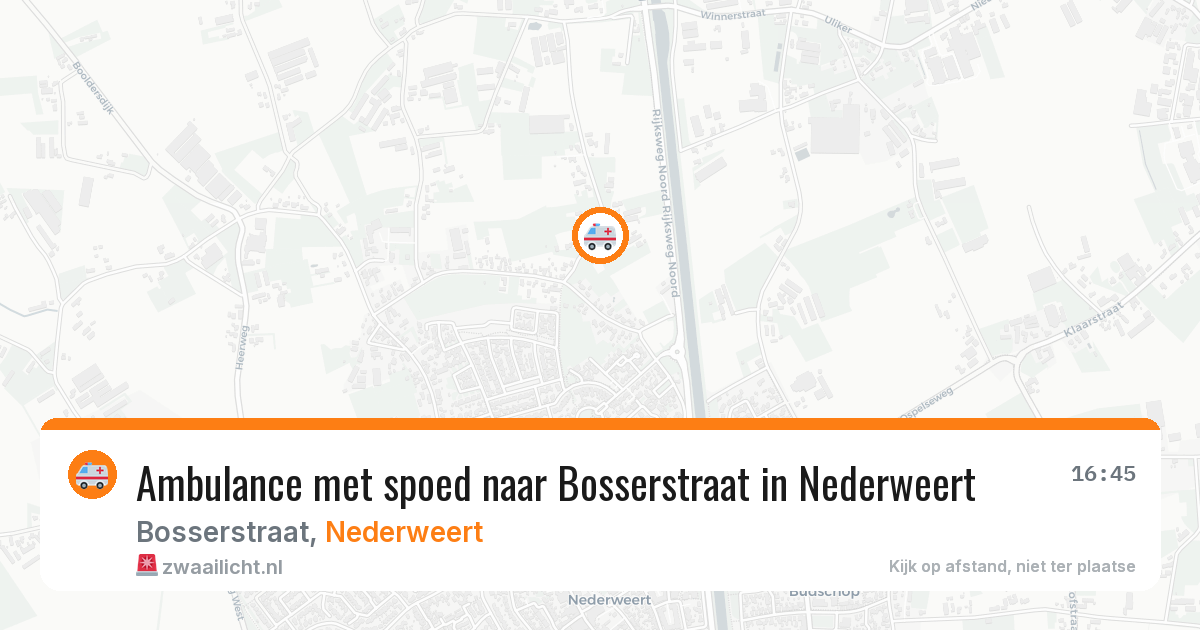 Ambulance met spoed naar Bosserstraat in Nederweert — 17 jun 2026