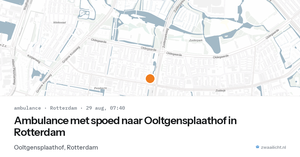 Ambulance met spoed naar Ooltgensplaathof in Rotterdam — 29 aug 2026