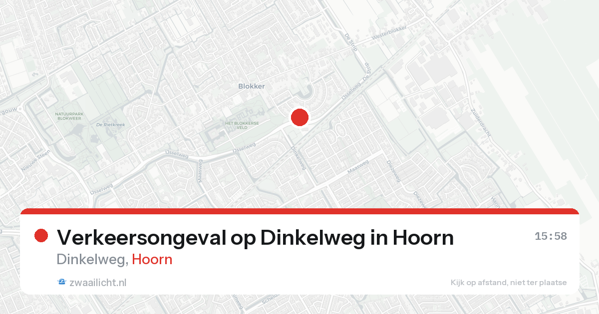 Verkeersongeval op Dinkelweg in Hoorn — 23 aug 2026