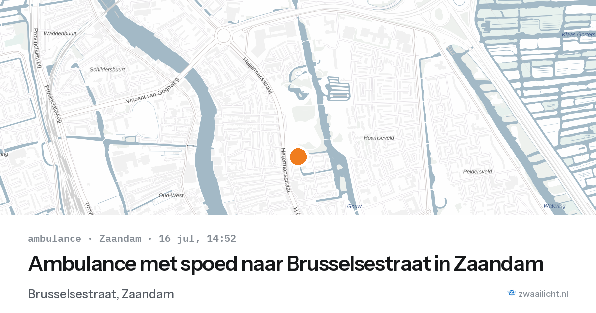 Ambulance met spoed naar Brusselsestraat in Zaandam — 16 jul 2026