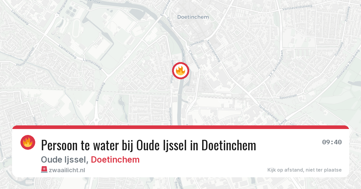 Persoon te water bij Oude Ijssel in Doetinchem — 16 jun 2026