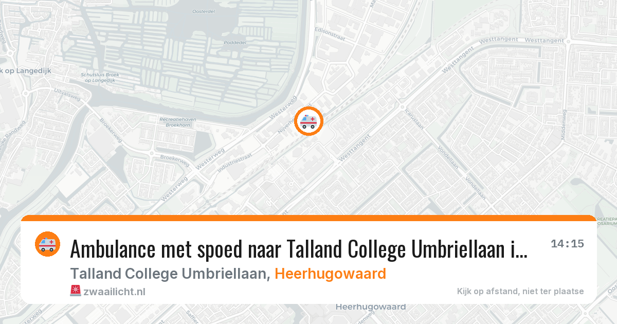 Ambulance met spoed naar Talland College Umbriellaan in Heerhugowaard — 5 jun 2026
